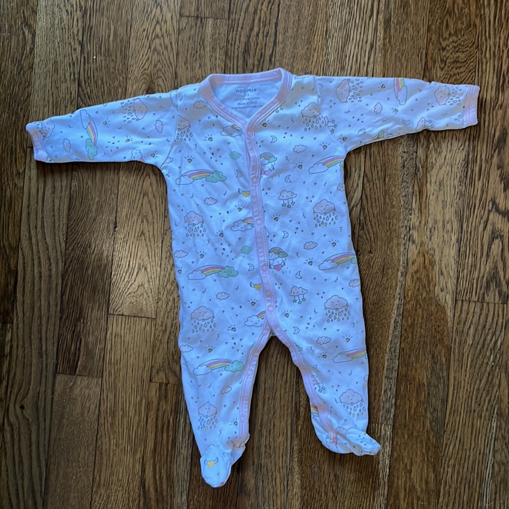 Noomie Rainbow Cloud Onesie Footie 0-3m
